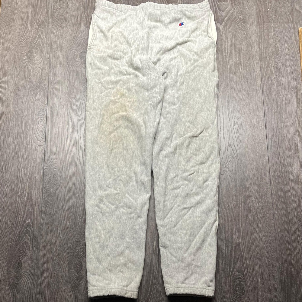 Vintage Champion Reverse Weave 1990s Grey Track Pants Large Warm up 34 x 31 Rare